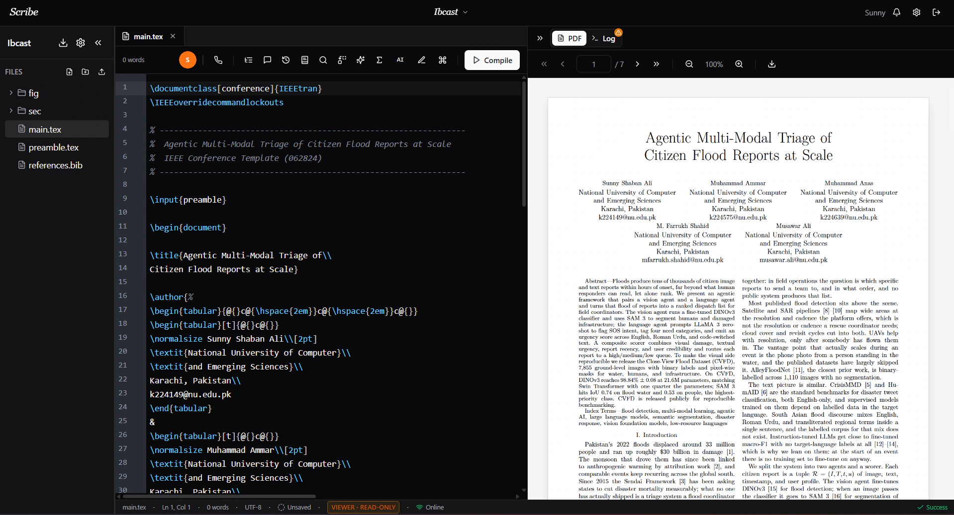 Scribe: Open-Source · Collaborative LaTeX Editor